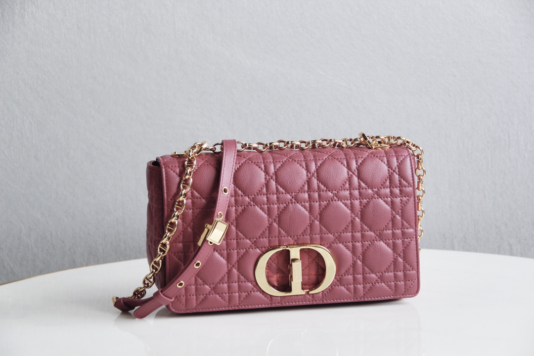 Medium Dior Caro Bag Cherry Pink Cannage Supple Calfskin